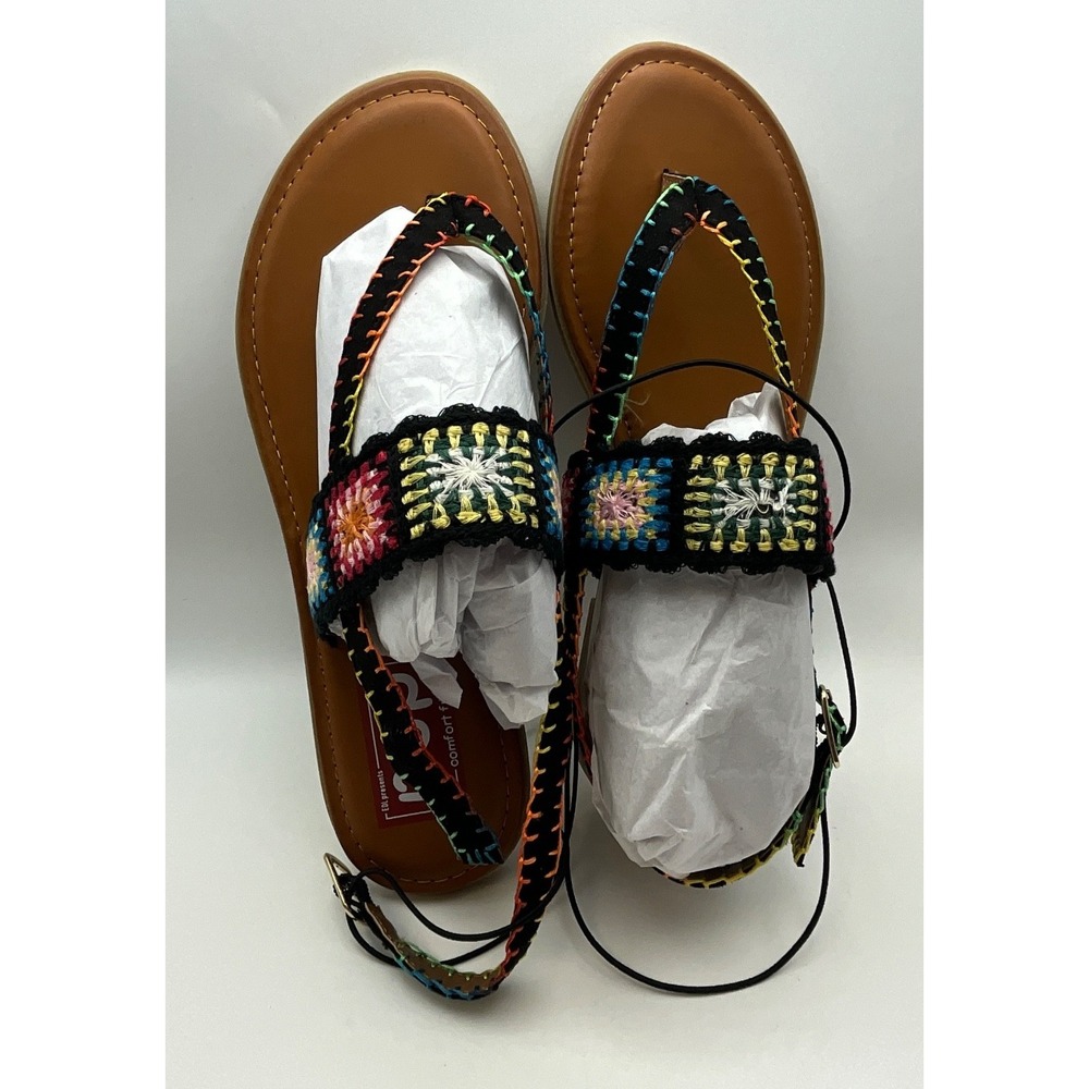 Pop Womens Athenia T-Strap Flat Sandals - Size 8 - New